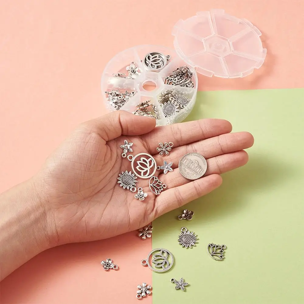 Pandahall 84pcs/box Tibetan Style Alloy Pendants Mixed Shapes Silver Color for DIY Necklace Bracelet Jewelry Making Accessorie
Pandahall 84pcs/box Tibetan Style Alloy Pendants Mixed Shapes Silver Color for DIY Necklace Bracelet Jewelry Making Accessorie