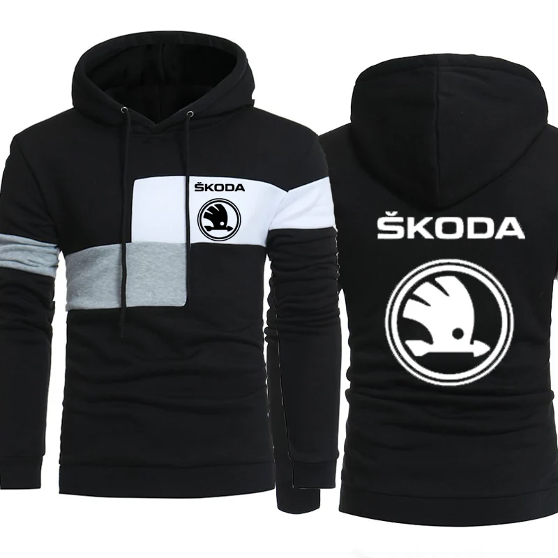 Толстовка мужская с капюшоном свитшот принтом логотипа машины Skoda худи в стиле