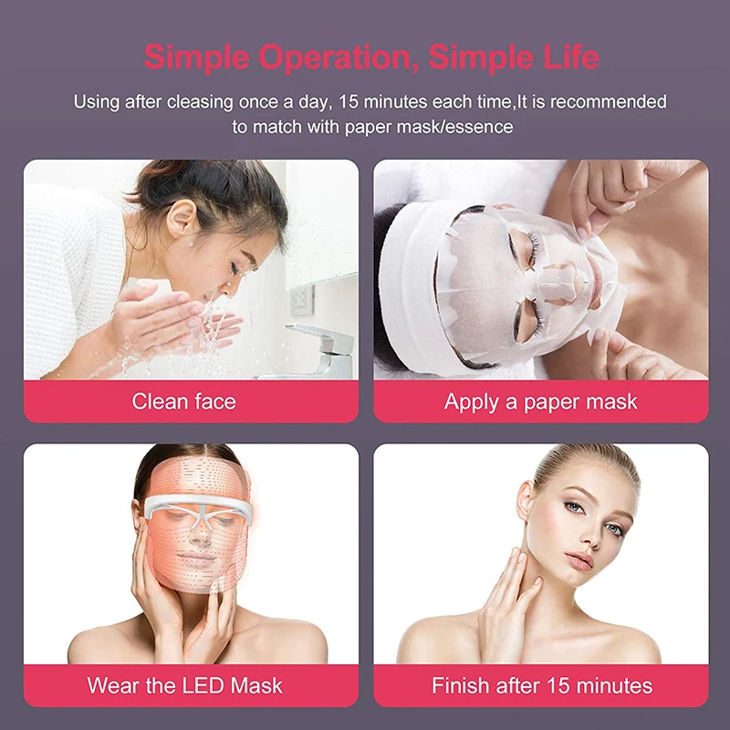LED Light Beauty Face Mask Instrument 3 Colors Facial SPA Photon Therapy Treatment for Anti Wrinkle Acne Skin Rejuvenation
LED Light Beauty Face Mask Instrument 3 Colors Facial SPA Photon Therapy Treatment for Anti Wrinkle Acne Skin Rejuvenation
