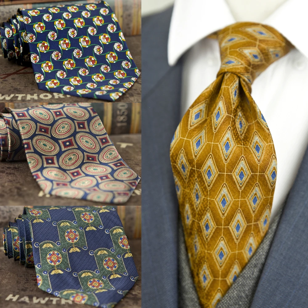 Классические разноцветные мужские галстуки Pinted с геометрическим рисунком