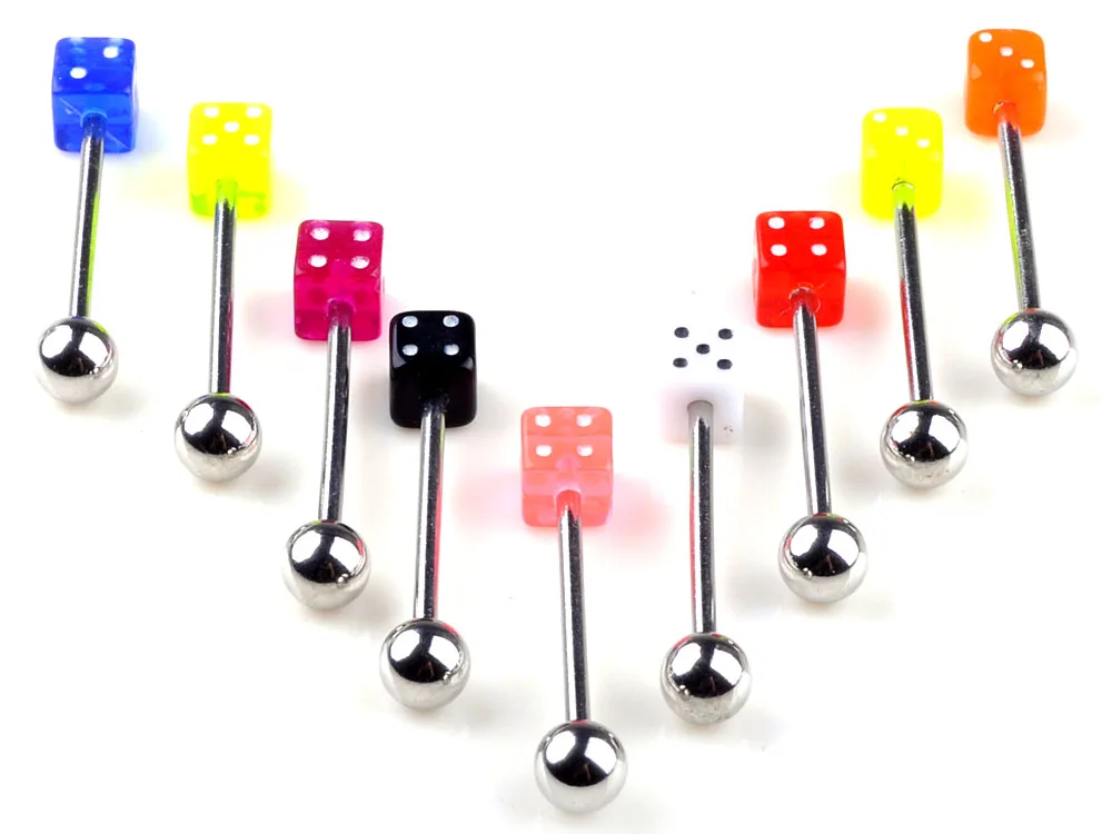 20Pcs/Lot Fashion 316L Stainless Steel Resin Ball Tongue Piercings Mix Dice Lip Rings Bars Barbell Navel Piercing Body Jewelry
20Pcs/Lot Fashion 316L Stainless Steel Resin Ball Tongue Piercings Mix Dice Lip Rings Bars Barbell Navel Piercing Body Jewelry