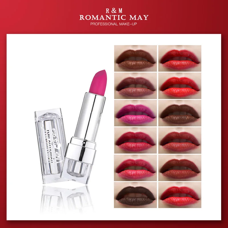 ROMANTIC MAY 12 Color New nude Matte Lipstick Women Brand Cosmetics Colorful Charming Lip Makeup Long-Lasting Make up Tool
ROMANTIC MAY 12 Color New nude Matte Lipstick Women Brand Cosmetics Colorful Charming Lip Makeup Long-Lasting Make up Tool