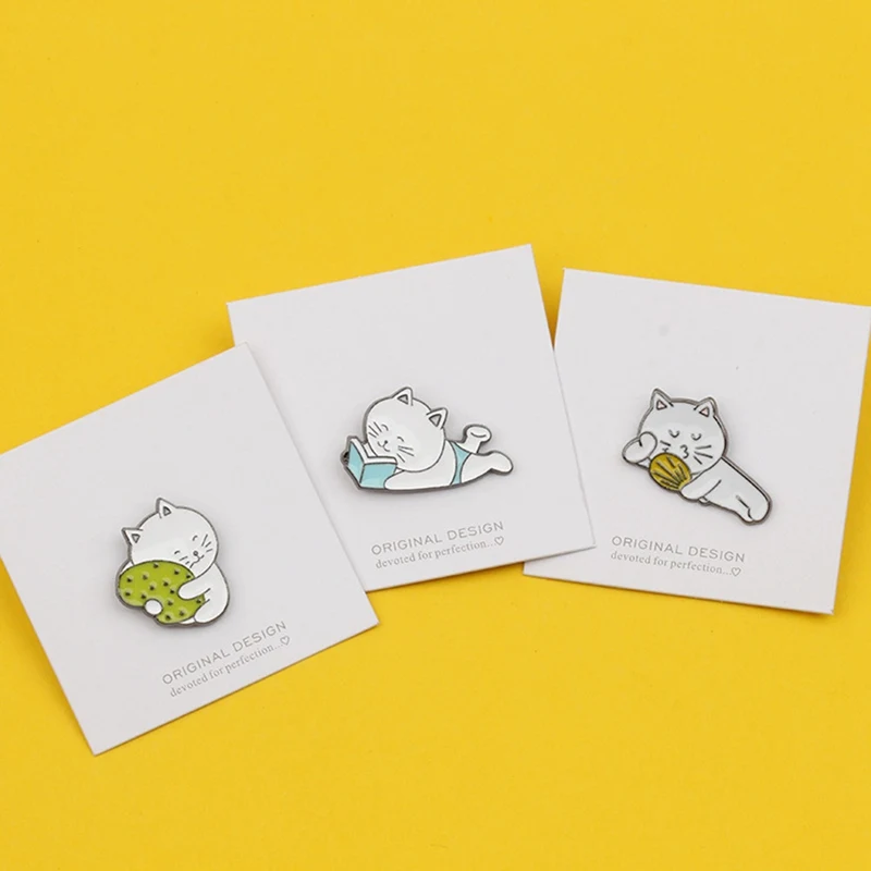 Cartoon Cats Brooches Cute Lazy Cat Reading Kitty Fan Animals Enamel Pins Backpack Badges Jackets Bag Lapel Pin Gift
Cartoon Cats Brooches Cute Lazy Cat Reading Kitty Fan Animals Enamel Pins Backpack Badges Jackets Bag Lapel Pin Gift