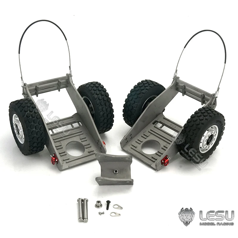 Металлические треки для прицепа буксировочные колеса 1/14 LESU Komatsu AC360 RC