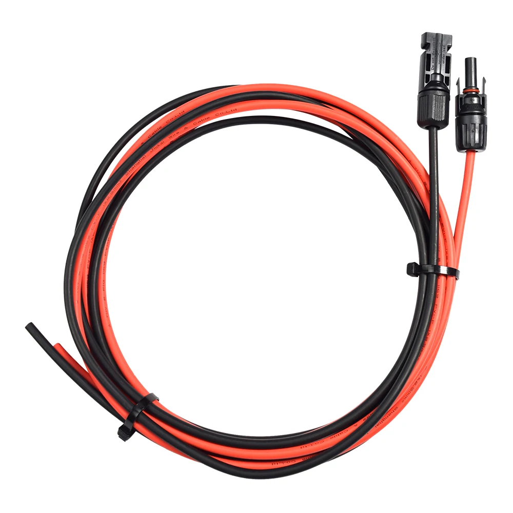 Solar Panel Extension Cable Wire 1 Pair 6m/19.7ft 6mm2 / 10AWG Black + Red with pv Female And Male Connector 
Solar Panel Extension Cable Wire 1 Pair 6m/19.7ft 6mm2 / 10AWG Black + Red with pv Female And Male Connector