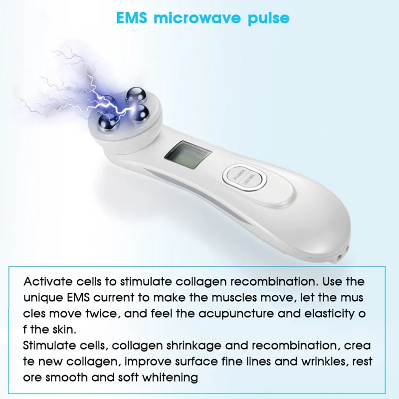 LED Photon Facial RF Electroporation Device Skin Rejuvenation EMS Mesotherapy Massager Tighten Face Lift Beauty Tool