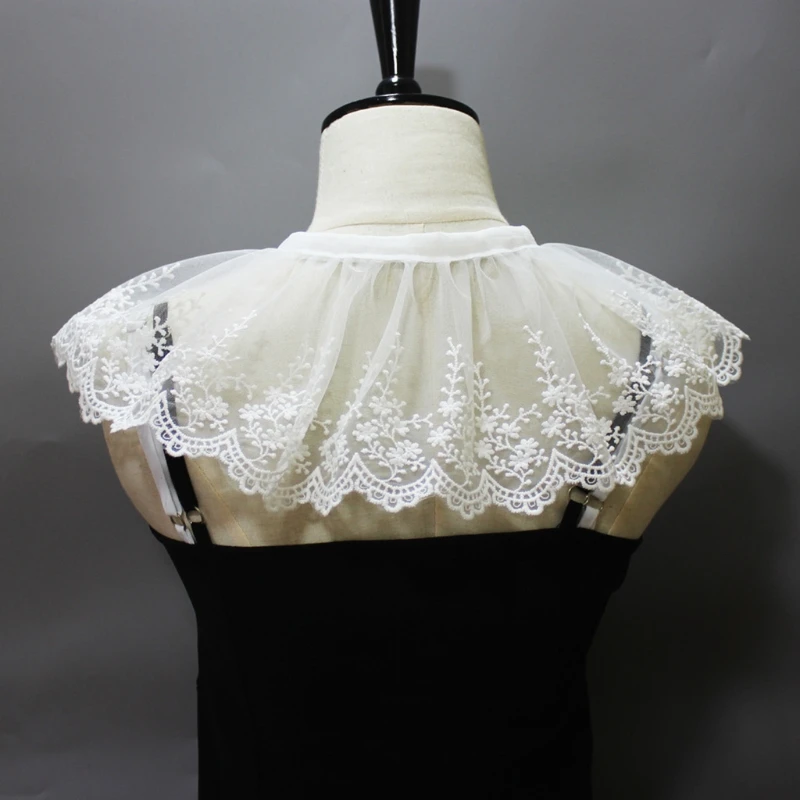 CPDD Women Girls Pleated Mesh Tulle Fake Collar Shawl Necklace Sweet Embroidery Floral Lace Wavy Trim Half Shirt Dickey Lace-Up
CPDD Women Girls Pleated Mesh Tulle Fake Collar Shawl Necklace Sweet Embroidery Floral Lace Wavy Trim Half Shirt Dickey Lace-Up