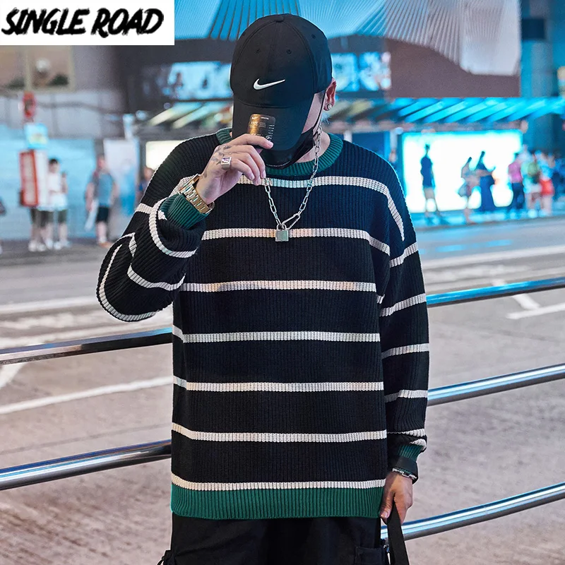 SingleRoad мужской вязаный свитер для мужчин 2020 зимняя одежда в полоску стиле