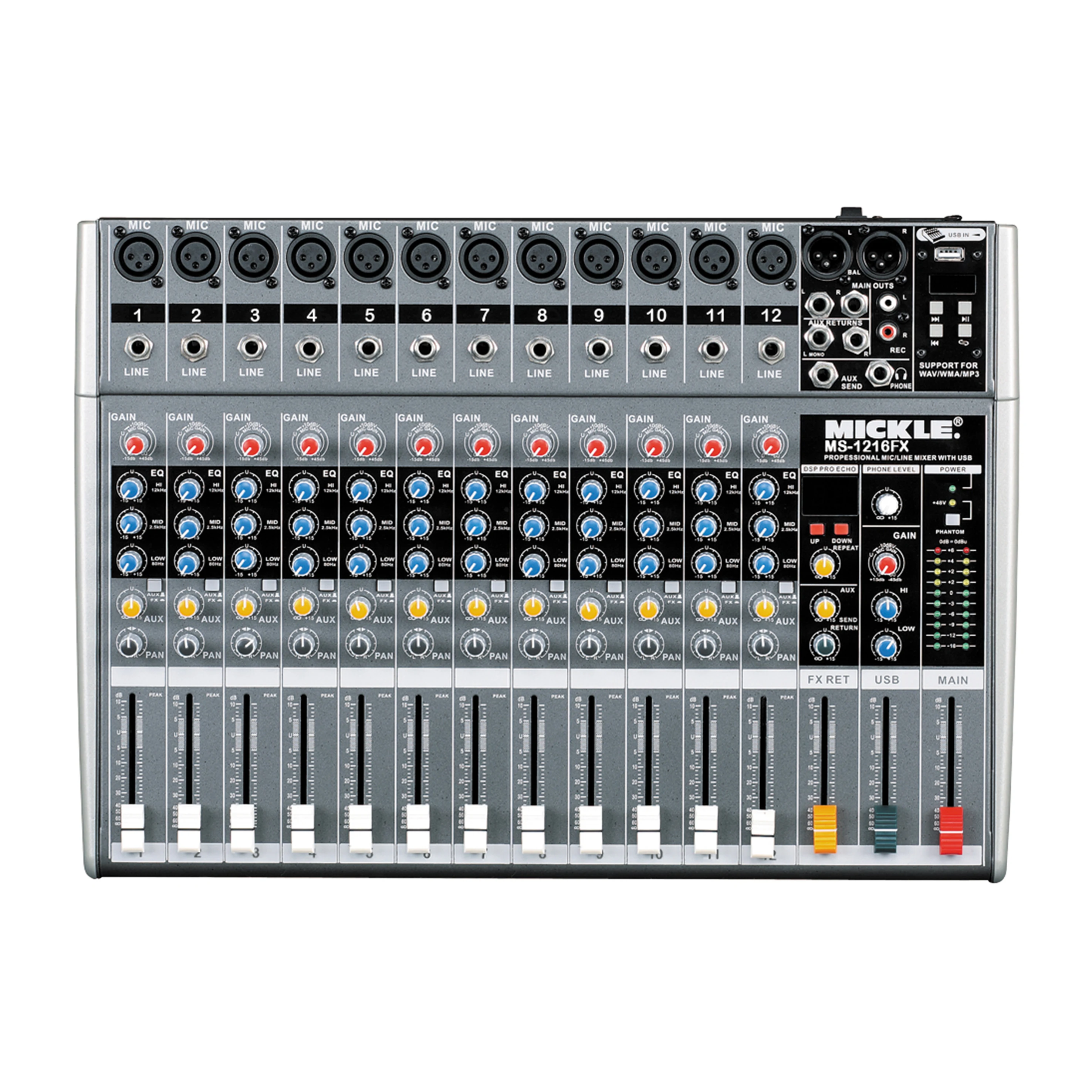 MS-1216FX 12-канальный микшер 16 dsp 3-полосный 1 стерео 48 В постоянного тока, микшерный пульт, микшерный пульт
MS-1216FX 12-канальный микшер 16 dsp 3-полосный 1 стерео 48 В постоянного тока, микшерный пульт, микшерный пульт