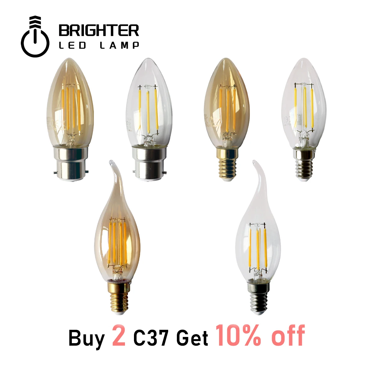 

(Buy 2 get 10%off)Filament Bulb C35 4W Retro Edison Bulb B22 E14 Bombillas 220V-240V Vintage Lamp 2700K/4000K Home Decoration