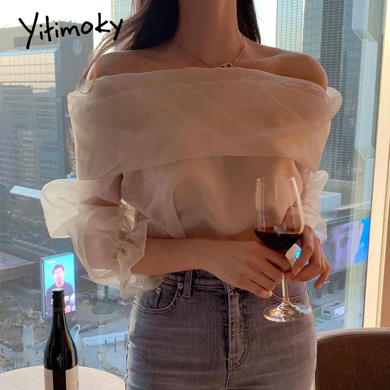 Женская сетчатая блузка Yitimoky, весенне-летняя блузка с пышными длинными рукавами и вырезом-лодочкой, 2021
Женская сетчатая блузка Yitimoky, весенне-летняя блузка с пышными длинными рукавами и вырезом-лодочкой, 2021