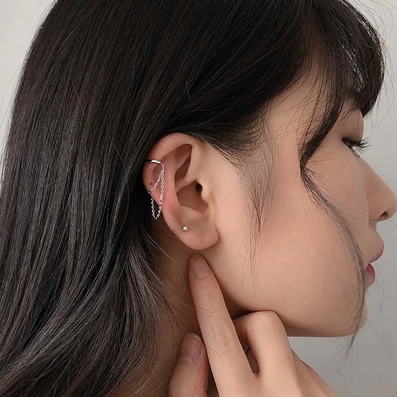 Round Circle No Pierced Ear Cuff Clip Chain Tassel Clip Earrings For Women Silver Color Korean Jewelry Female Earcuff
Round Circle No Pierced Ear Cuff Clip Chain Tassel Clip Earrings For Women Silver Color Korean Jewelry Female Earcuff