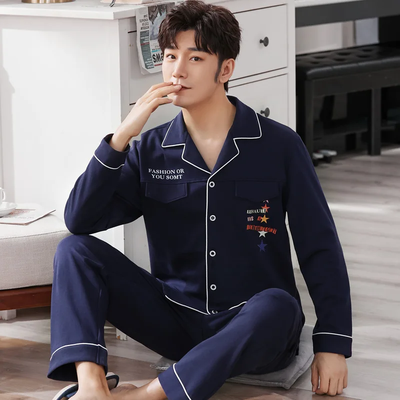 Men's Winter Warm Pajamas Cotton Sleepwear Home Wear Cardigan Lapel Suit To Keep Warm Pajama Male Casual Long Sleeve Sets
Men's Winter Warm Pajamas Cotton Sleepwear Home Wear Cardigan Lapel Suit To Keep Warm Pajama Male Casual Long Sleeve Sets