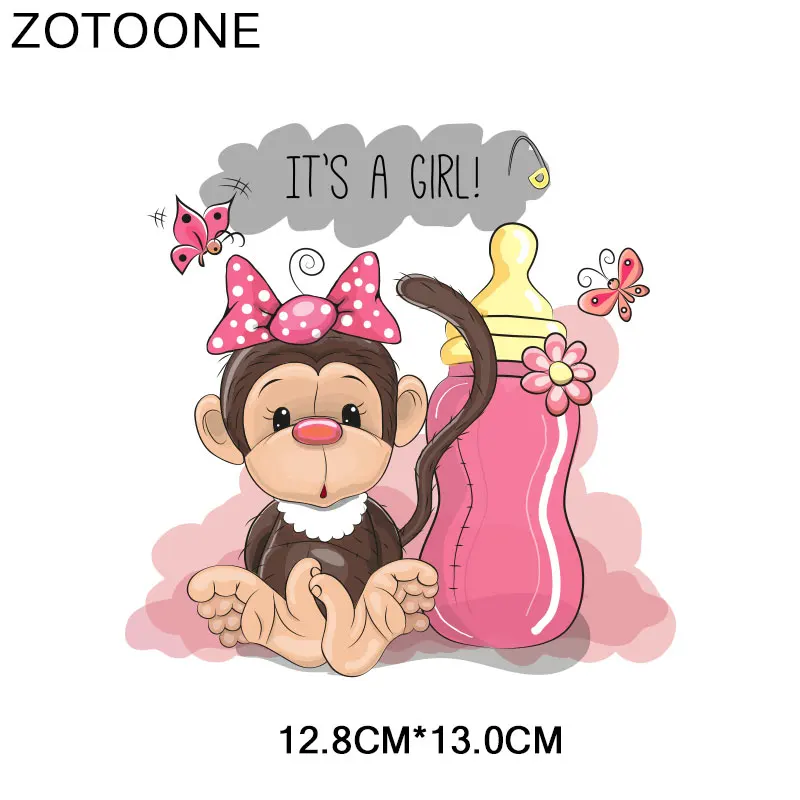 Нашивка ZOTOONE с изображением семьи обезьяны для одежды футболки термоклейкие