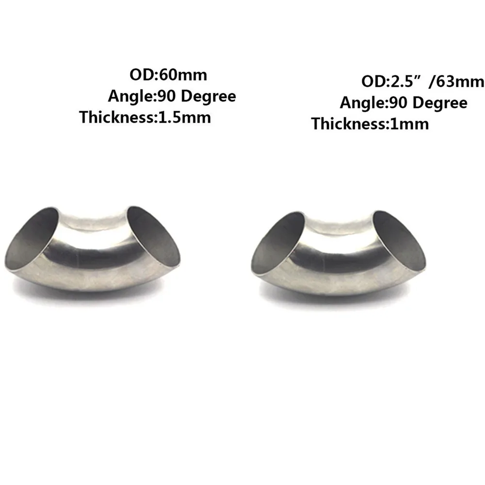 63/60mm 1.5/1mm Exhaust Pipe Elbow Fitting Car Stainless Steel Exhaust Weldable Elbow Pipe For Car Exhaust Pipe Modification
63/60mm 1.5/1mm Exhaust Pipe Elbow Fitting Car Stainless Steel Exhaust Weldable Elbow Pipe For Car Exhaust Pipe Modification