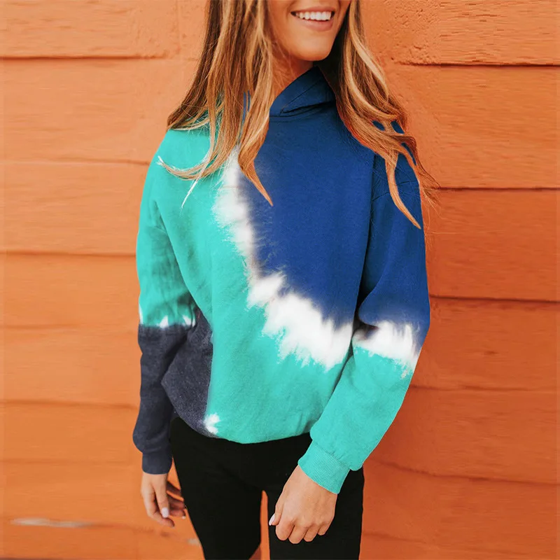 Autumn and winter tie-dye printed color matching hoodie long-sleeved sweater women Ladies casual long sleeve hooded top
Autumn and winter tie-dye printed color matching hoodie long-sleeved sweater women Ladies casual long sleeve hooded top