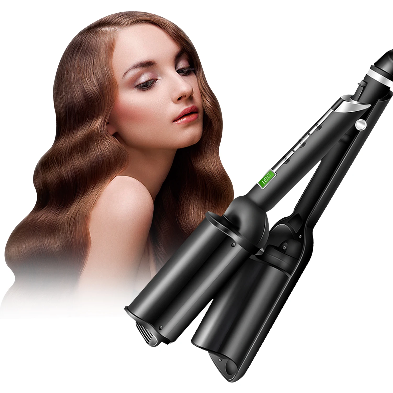 

Professional Triple Barrel Hair Curler Ceramic Electric Curling Iron Roller Curl Wand Waver Styling Tools Hair Styler