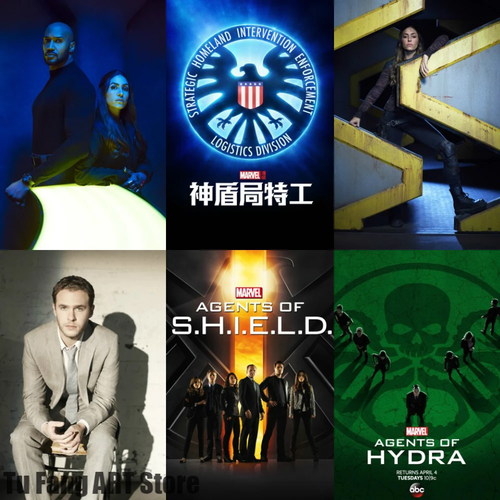 S.H.I.E.L.D. Серия агенты Марвел Картина на холсте настенные художественные плакаты