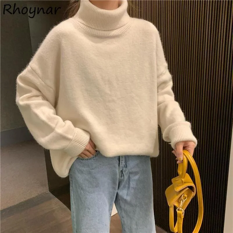 Turtleneck Sweater Women Solid Loose All-match Warm Thicken Femme Knitted Fashion Tender Leisure New Arrival Pullovers Girls Ins
Turtleneck Sweater Women Solid Loose All-match Warm Thicken Femme Knitted Fashion Tender Leisure New Arrival Pullovers Girls Ins