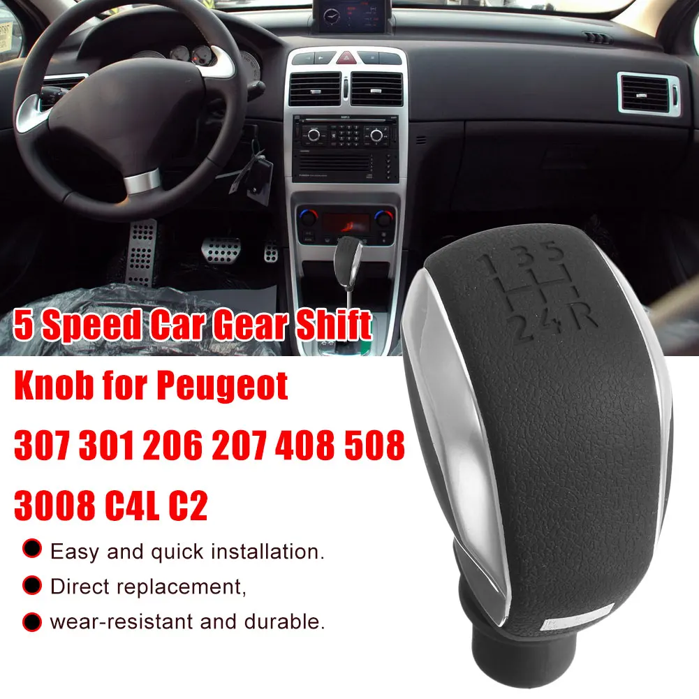 MT 5 Speed Car Gear Shift Knob For Peugeot 306 307 301 206 207 408 308 508 2008 C4L C2 For Citroen C-Quatre C-Triomphe Elysee
MT 5 Speed Car Gear Shift Knob For Peugeot 306 307 301 206 207 408 308 508 2008 C4L C2 For Citroen C-Quatre C-Triomphe Elysee