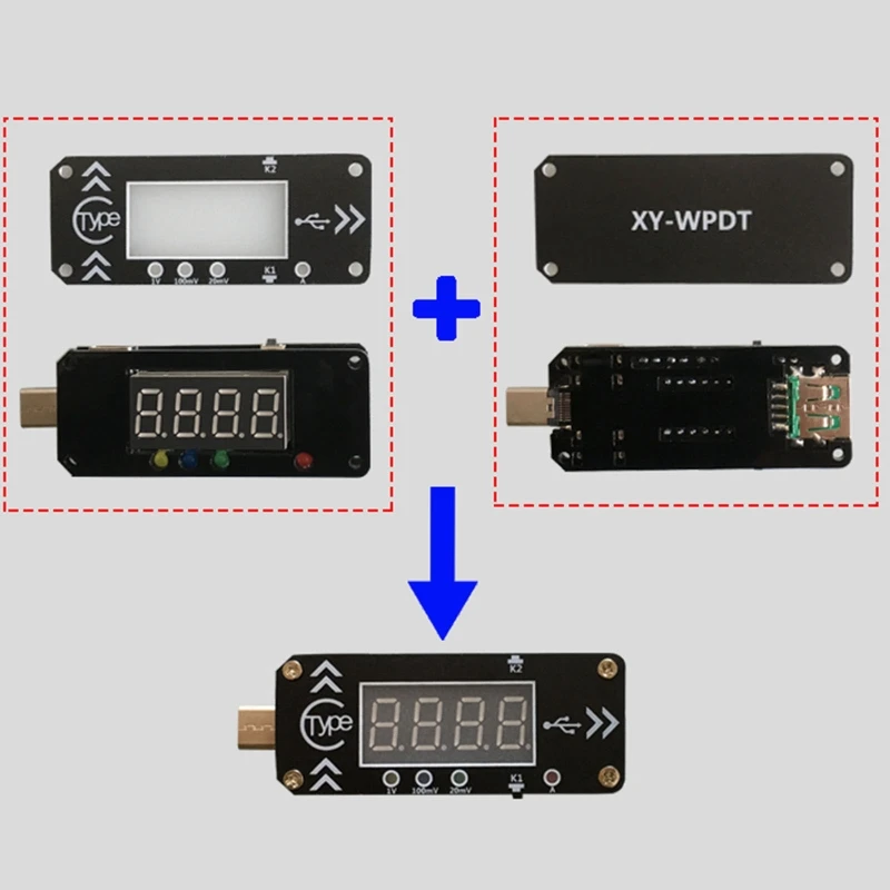WPDT Type-C Fast Charge Trigger Decoy Detection Tester DC Digital Display Voltage Current Meter Support PD2.0 PD3.0 wholesales 
WPDT Type-C Fast Charge Trigger Decoy Detection Tester DC Digital Display Voltage Current Meter Support PD2.0 PD3.0 wholesales