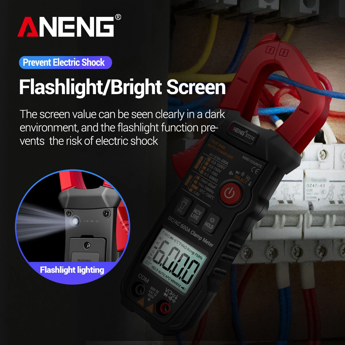 ANENG Digital Clamp Meter AC/DC Current Clamp True-RMS Multimeter Auto-Ranging Multi Tester Amp Volt Ohm Resistance Capacitance
ANENG Digital Clamp Meter AC/DC Current Clamp True-RMS Multimeter Auto-Ranging Multi Tester Amp Volt Ohm Resistance Capacitance