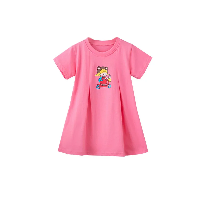 Girls Clothes 2021 New Girls Summer Fashion Cartoon Print Short-sleeved T-shirt Dress Pink Dress Wholesale Clothing 
Girls Clothes 2021 New Girls Summer Fashion Cartoon Print Short-sleeved T-shirt Dress Pink Dress Wholesale Clothing
