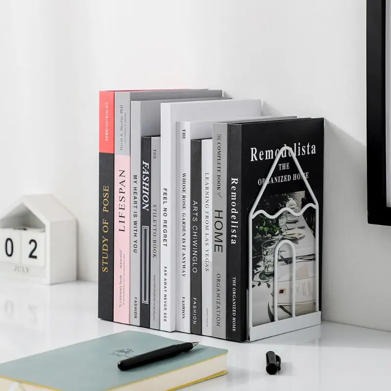 1 Pair Wrought Iron Bookends Book Stand Support Desktop Office Magazine Organizer Rack Shelf Holder
1 Pair Wrought Iron Bookends Book Stand Support Desktop Office Magazine Organizer Rack Shelf Holder