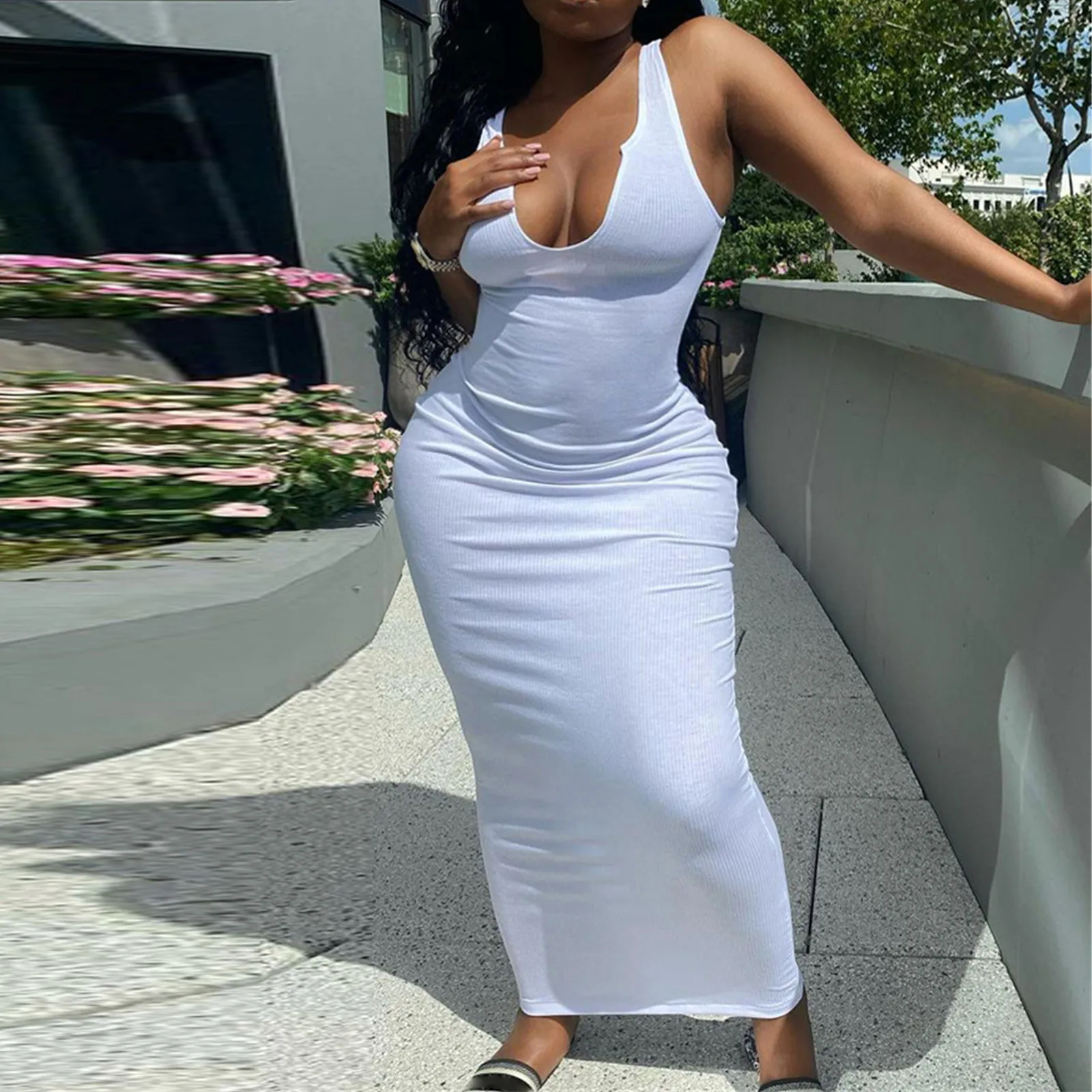 Ребристый вязаный полосатый женское платье без рукавов платье миди с v-образным вырезом и открытыми плечами облегающее сексуальное уличная...
Ребристый вязаный полосатый женское платье без рукавов платье миди с v-образным вырезом и открытыми плечами облегающее сексуальное уличная...