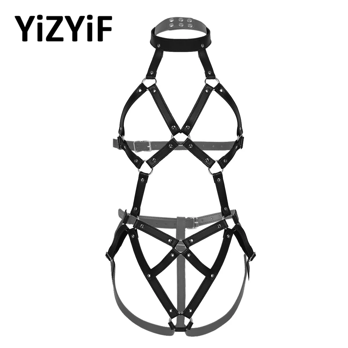 Women Sexy Erotic Body Caged Hollow Out Latex Leather Lingerie Harness Belt Strap Restraints Full Body Bondage Porno Costume
Women Sexy Erotic Body Caged Hollow Out Latex Leather Lingerie Harness Belt Strap Restraints Full Body Bondage Porno Costume
