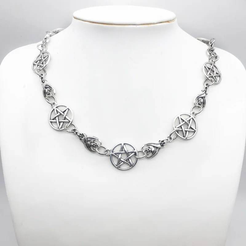 Goth Indie Silver Color Pentagram bat Necklaces Chains for Women E Girl Grunge Aesthetic Accessories Jewelry Unif Choker
Goth Indie Silver Color Pentagram bat Necklaces Chains for Women E Girl Grunge Aesthetic Accessories Jewelry Unif Choker