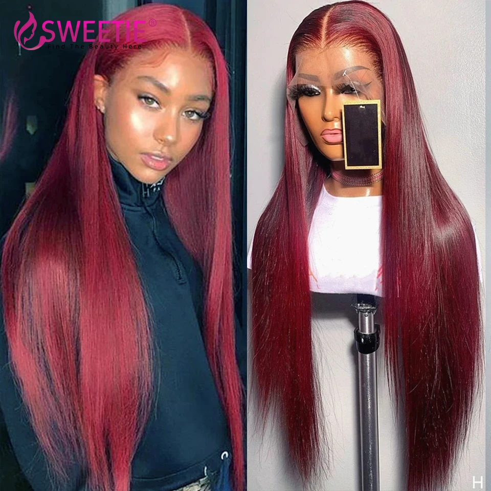 Burgundy 99J Straight 13x4 Lace Front Human Hair Wigs Glueless Brazilian 13x1 Lace Wig PrePlucked Colored Lace Closure Remy Wigs
Burgundy 99J Straight 13x4 Lace Front Human Hair Wigs Glueless Brazilian 13x1 Lace Wig PrePlucked Colored Lace Closure Remy Wigs