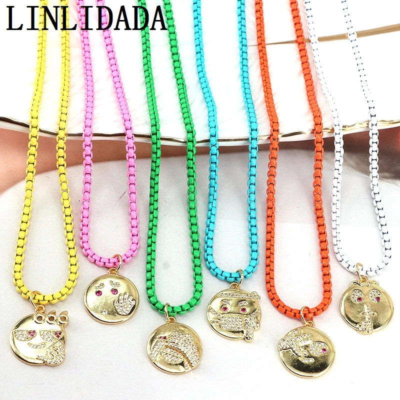5Pcs Fashion Colorful enamel box chain necklace, cz micro pave pendant necklace for summer jewelry
5Pcs Fashion Colorful enamel box chain necklace, cz micro pave pendant necklace for summer jewelry