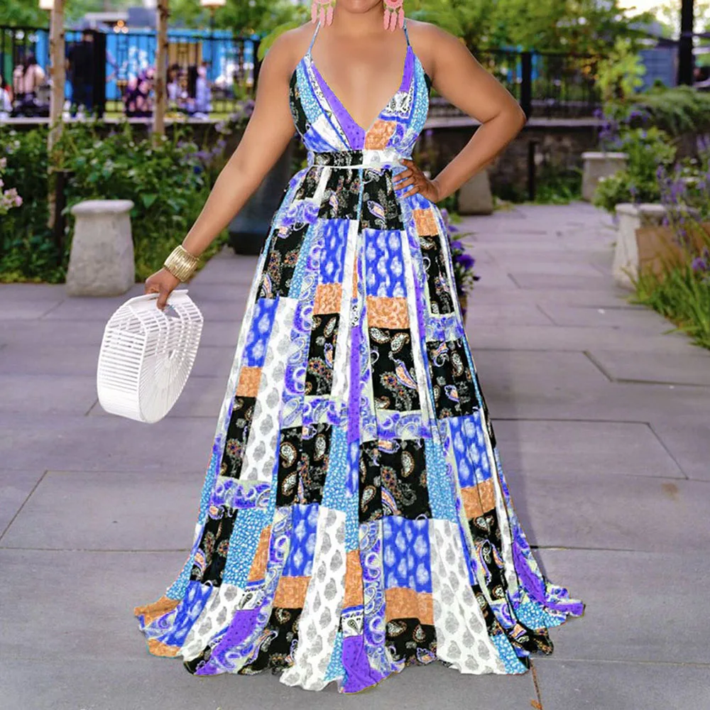 Summer Spaghetti Strap Dress Long Casual Backless Women Bohemian Beach Holiday Swing Pattern Print Sleeveless Sundress Maxi
Summer Spaghetti Strap Dress Long Casual Backless Women Bohemian Beach Holiday Swing Pattern Print Sleeveless Sundress Maxi