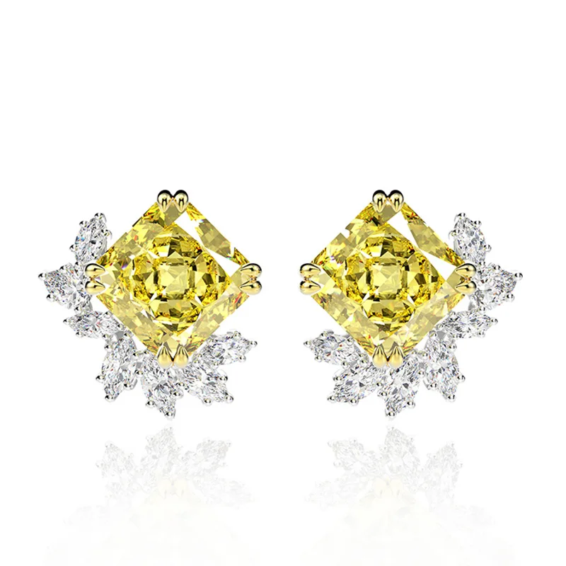 925 Sterling Silver Simulated Moissanite Diamond 11ct Citrine Stud Earrings For Women Wedding Engagement Fine Jewelry
925 Sterling Silver Simulated Moissanite Diamond 11ct Citrine Stud Earrings For Women Wedding Engagement Fine Jewelry