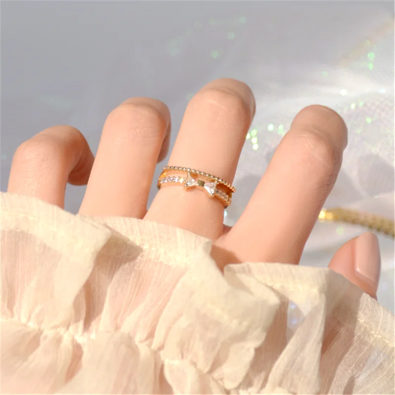 Fairy Fashion Design Sense Bow Knot Temperament Opening Ring Women Holiday Gift Party Jewelry Wholesale 
Fairy Fashion Design Sense Bow Knot Temperament Opening Ring Women Holiday Gift Party Jewelry Wholesale