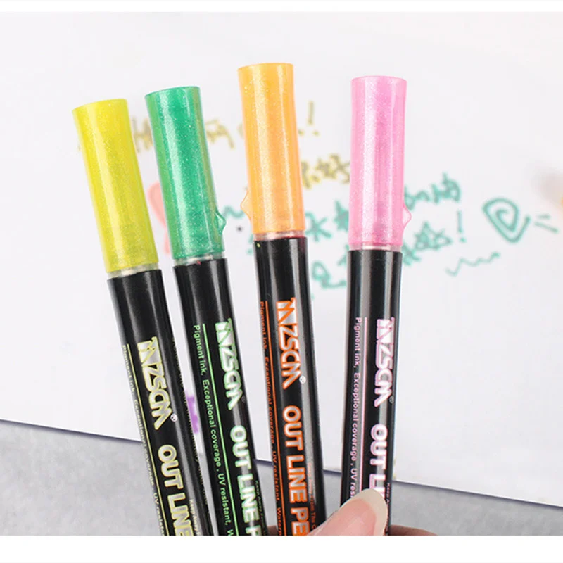 12 Colors Set Creative Flash Pen Double Line Pen Graffiti Draw Key Mark Multifunctional Marker Student Painting Pen Stationery
12 Colors Set Creative Flash Pen Double Line Pen Graffiti Draw Key Mark Multifunctional Marker Student Painting Pen Stationery