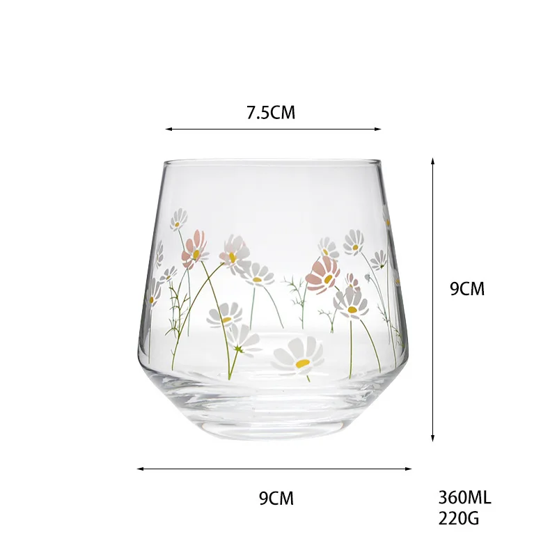 Belly Flower Glass Cups Small Daisy Water Tumbler INS Japanese and Korean Large Capacity Yogurt Mug Summer Cofee Cups 360ML
Belly Flower Glass Cups Small Daisy Water Tumbler INS Japanese and Korean Large Capacity Yogurt Mug Summer Cofee Cups 360ML