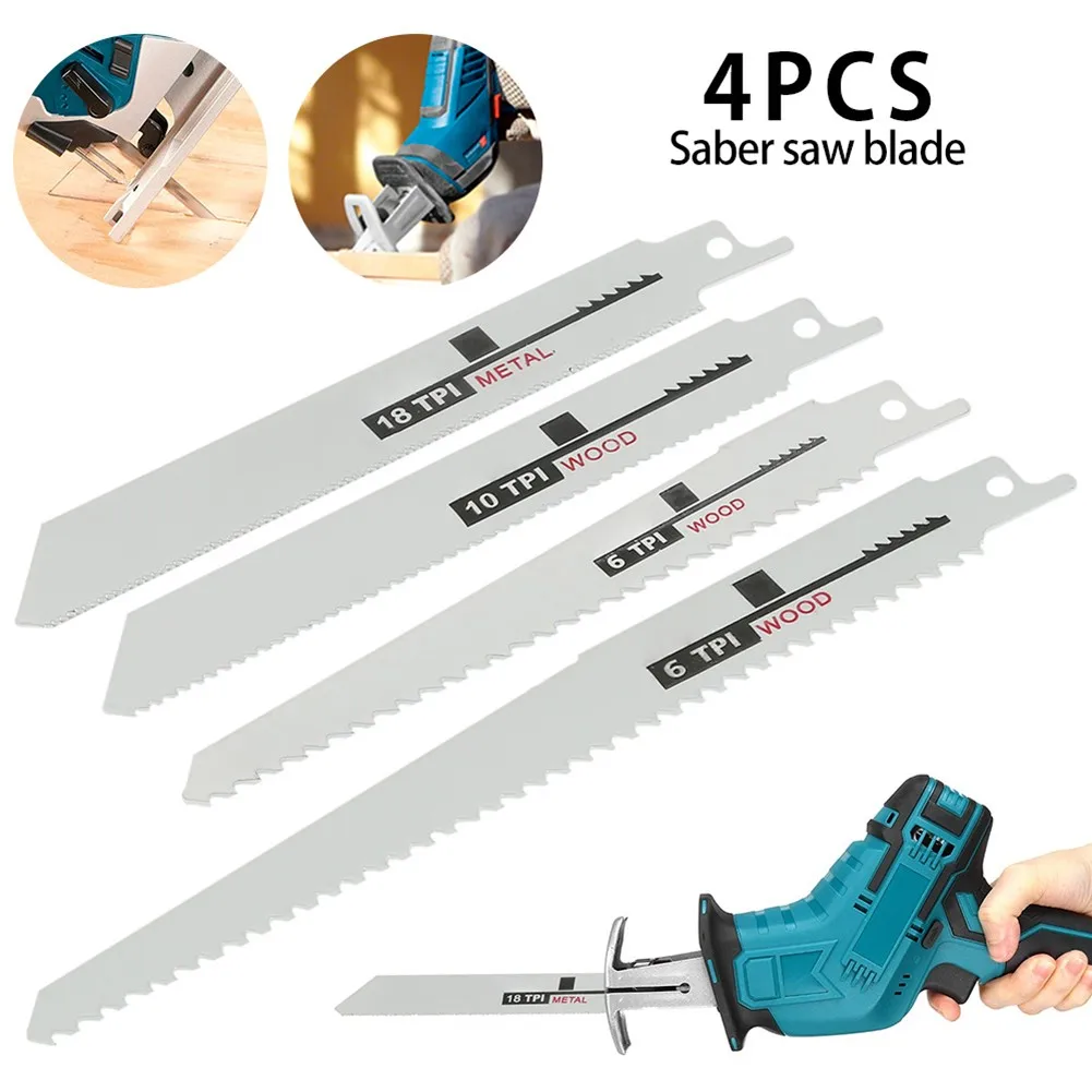 4 Pcs Reciprocating Saw Blades 6/8 Inch 150/200 MM 6TPI 10TPI 18TPI High Strength For Metal PVC Tube Cutting Saw Blade
4 Pcs Reciprocating Saw Blades 6/8 Inch 150/200 MM 6TPI 10TPI 18TPI High Strength For Metal PVC Tube Cutting Saw Blade