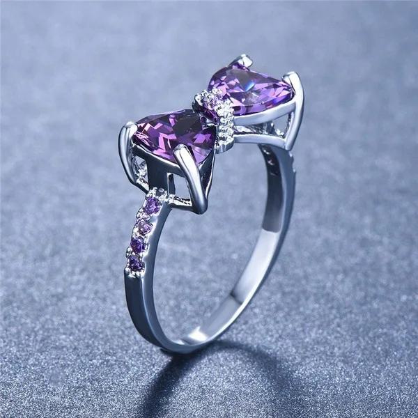 Ofertas Romantic Milangirl Purple Crystal Bowknot Ring for Women Party Daily Lovely Cute Fashion Rings Jewelry
Ofertas Romantic Milangirl Purple Crystal Bowknot Ring for Women Party Daily Lovely Cute Fashion Rings Jewelry