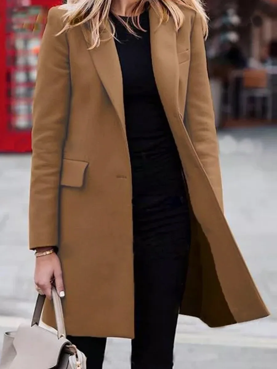 Women Trench Middle Long Coat 2020 Winter Spring Lapel Long Sleeve Coats Office Ladies Solid Slim Wool Blend Blazer Outwear
Women Trench Middle Long Coat 2020 Winter Spring Lapel Long Sleeve Coats Office Ladies Solid Slim Wool Blend Blazer Outwear