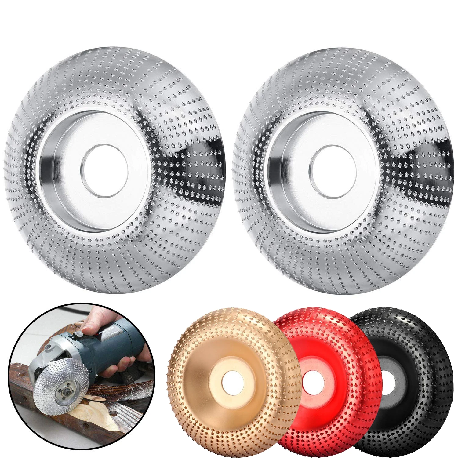 Angle Grinding Wheel 3-3/10"(84mm) Diameter 3/5" (16mm) Bore Tungsten Carbide Wood Sanding Carving Disc for Grinder | Инструменты