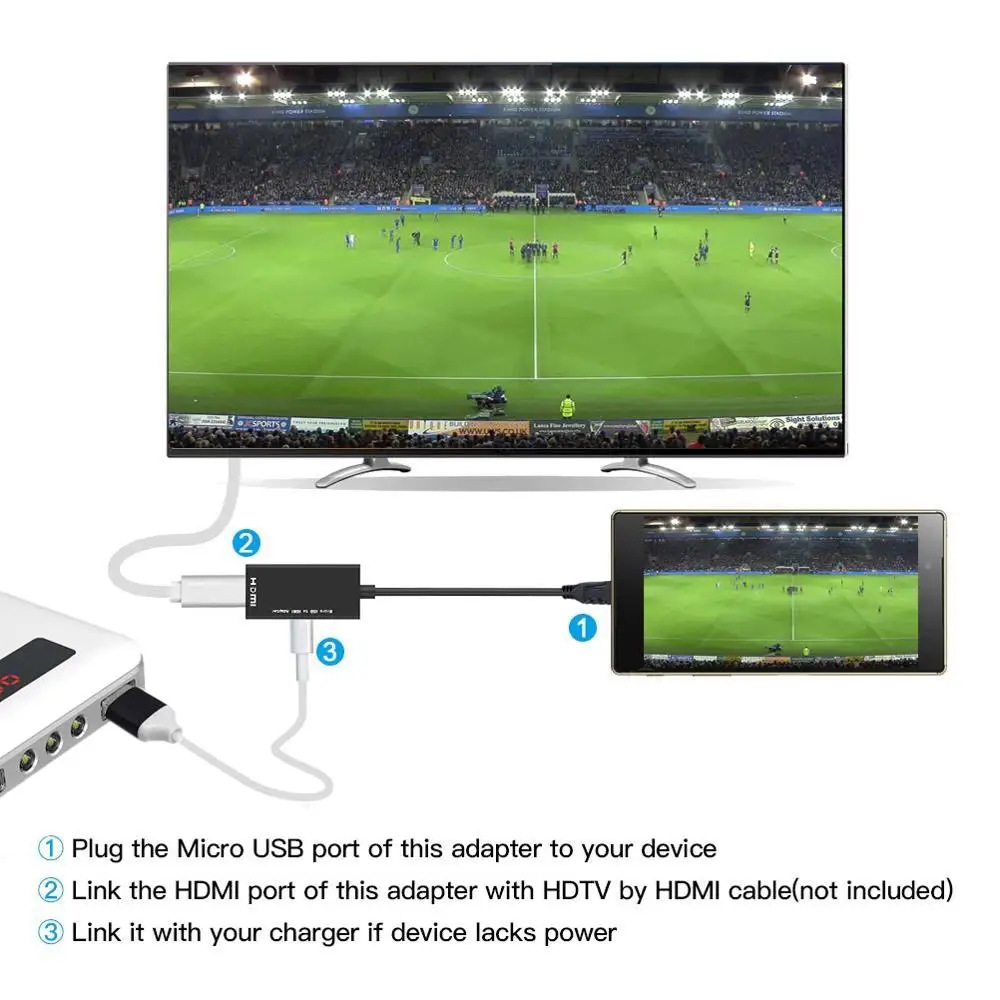 Адаптер kebidu с Micro USB на HDMI совместимый штекер-гнездо высокоскоростной HDTV адаптер