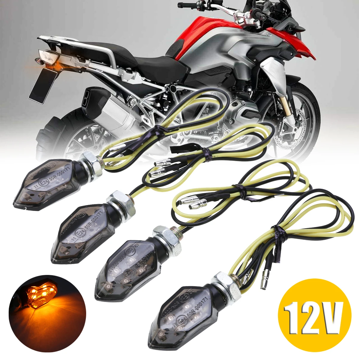 4 шт. световой сигнал поворота для мотоцикла 5 светодиодов SMD 12 В |