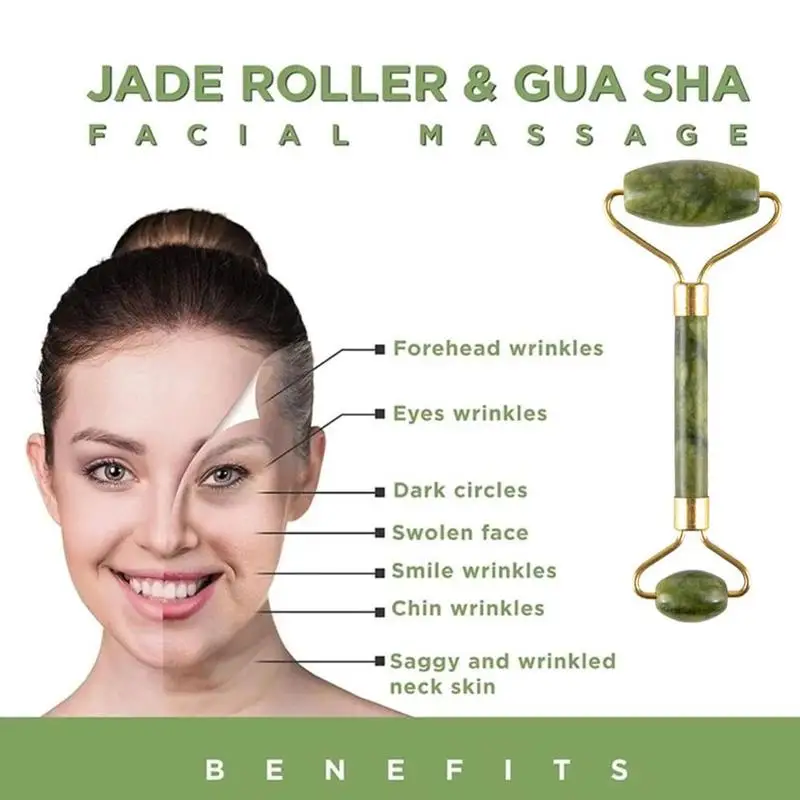 Natural Jade Face Beauty Device Microniddle Double RollerFacial Head Massage Muscle Relax Tools Scraper Health F1F3
Natural Jade Face Beauty Device Microniddle Double RollerFacial Head Massage Muscle Relax Tools Scraper Health F1F3