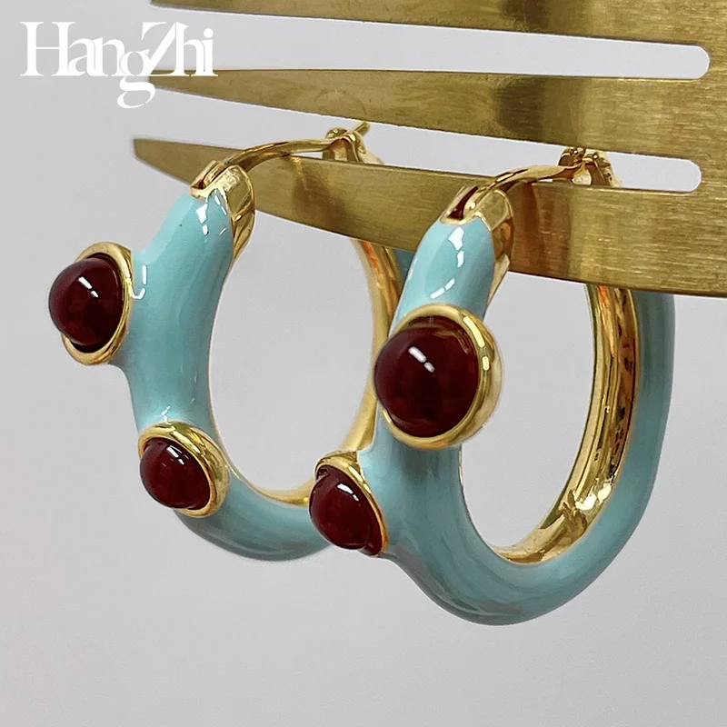 HANGZHI 2021 Новые французские винтажные красные камни синие капающие глазурованные серьги-кольца для женщин геометрические металлические укра...
HANGZHI 2021 Новые французские винтажные красные камни синие капающие глазурованные серьги-кольца для женщин геометрические металлические укра...