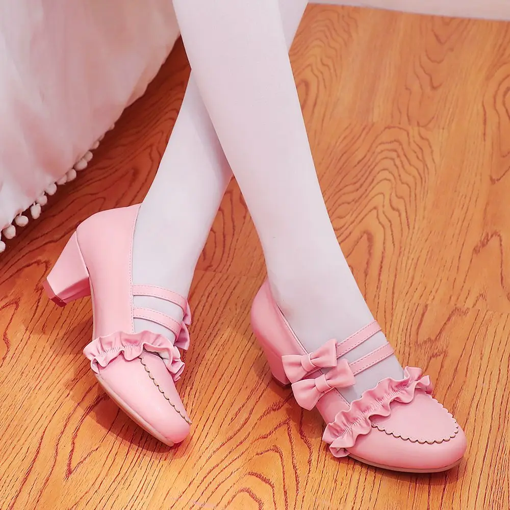 AGODOR Women's Lolita Shoes High Heel Mary Jane Pumps Shoes All Match Cosplay Pumps Japanese Cute Sweet Pumps Size 34-43
AGODOR Women's Lolita Shoes High Heel Mary Jane Pumps Shoes All Match Cosplay Pumps Japanese Cute Sweet Pumps Size 34-43