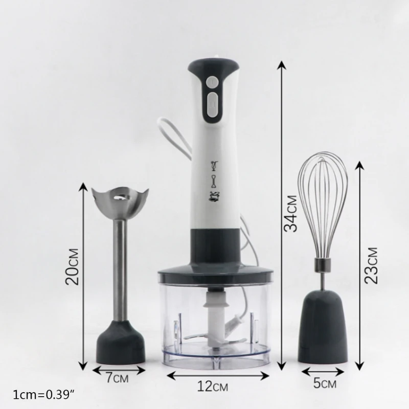 Hand Blender Mixer 600W Handheld Blender w/ 1 Handheld Blender 1 Chopping Bowl 1 Blending Beaker 1 Whisk EU Plug
Hand Blender Mixer 600W Handheld Blender w/ 1 Handheld Blender 1 Chopping Bowl 1 Blending Beaker 1 Whisk EU Plug
