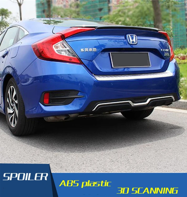 Задний спойлер для Civic задний бампер из АБС диффузор бамперы защита Honda 16
