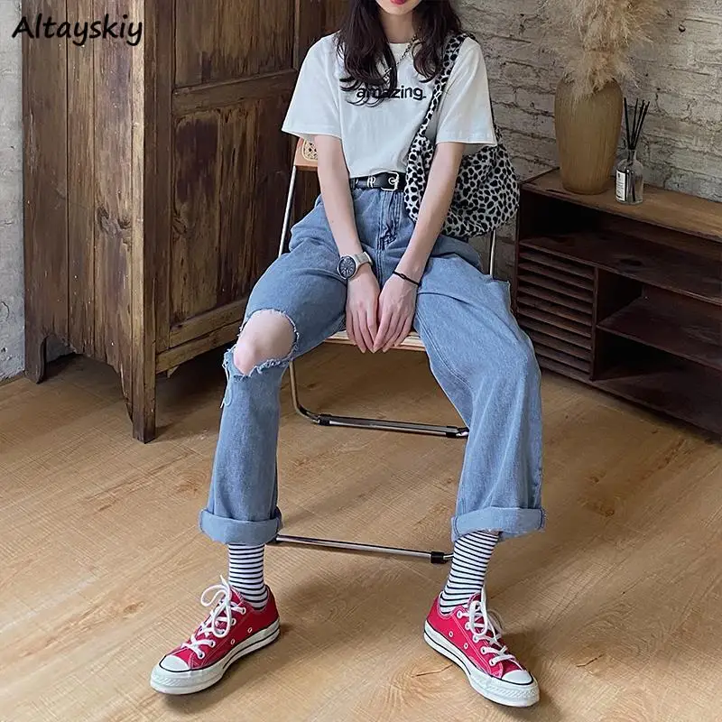 Plus Size S-5XL Jeans Women High-waist Washed Hole Denim Trousers Ripped Oversize Harajuku Retro Streetwear Ulzzang Chic Bottoms
Plus Size S-5XL Jeans Women High-waist Washed Hole Denim Trousers Ripped Oversize Harajuku Retro Streetwear Ulzzang Chic Bottoms